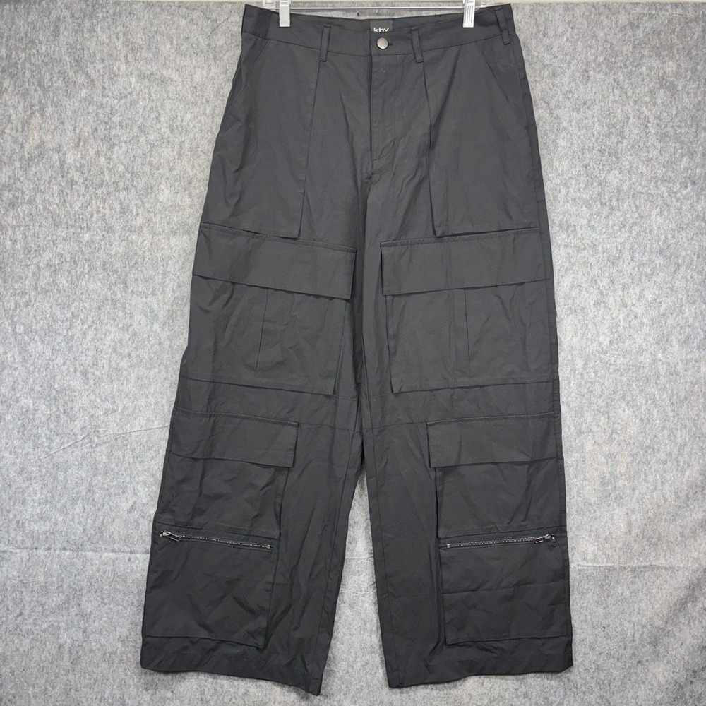 KHY Wide Leg Cargo Pants Women's Small Black Wide Leg Baggy‎ Kylie Jenner New